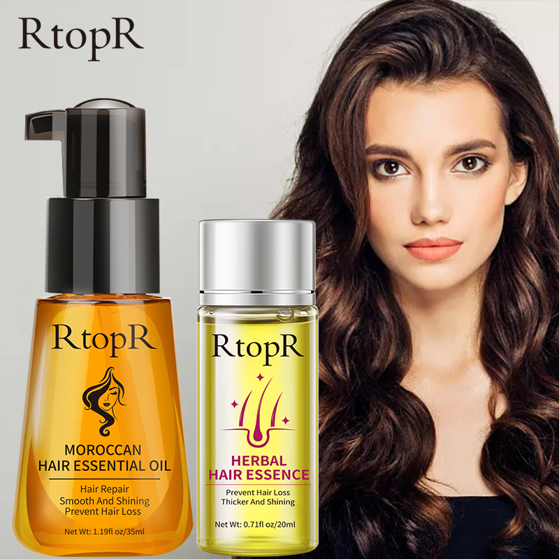 Best of RtopR Moroccan Hair Essential Oil + Herbal Hair Growth Thick Essential Oil Set Anti-hair Loss Hair Care Nourishing Luster Set Reviews & Tips