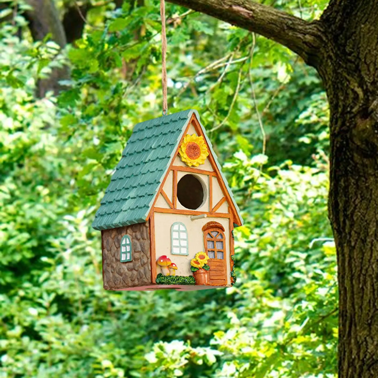 Bird House Weather Resistance Bird Nest Bird Cottages Nest Small Bird Rest Place for Backyard Gardening Gift Fence Garden Patio