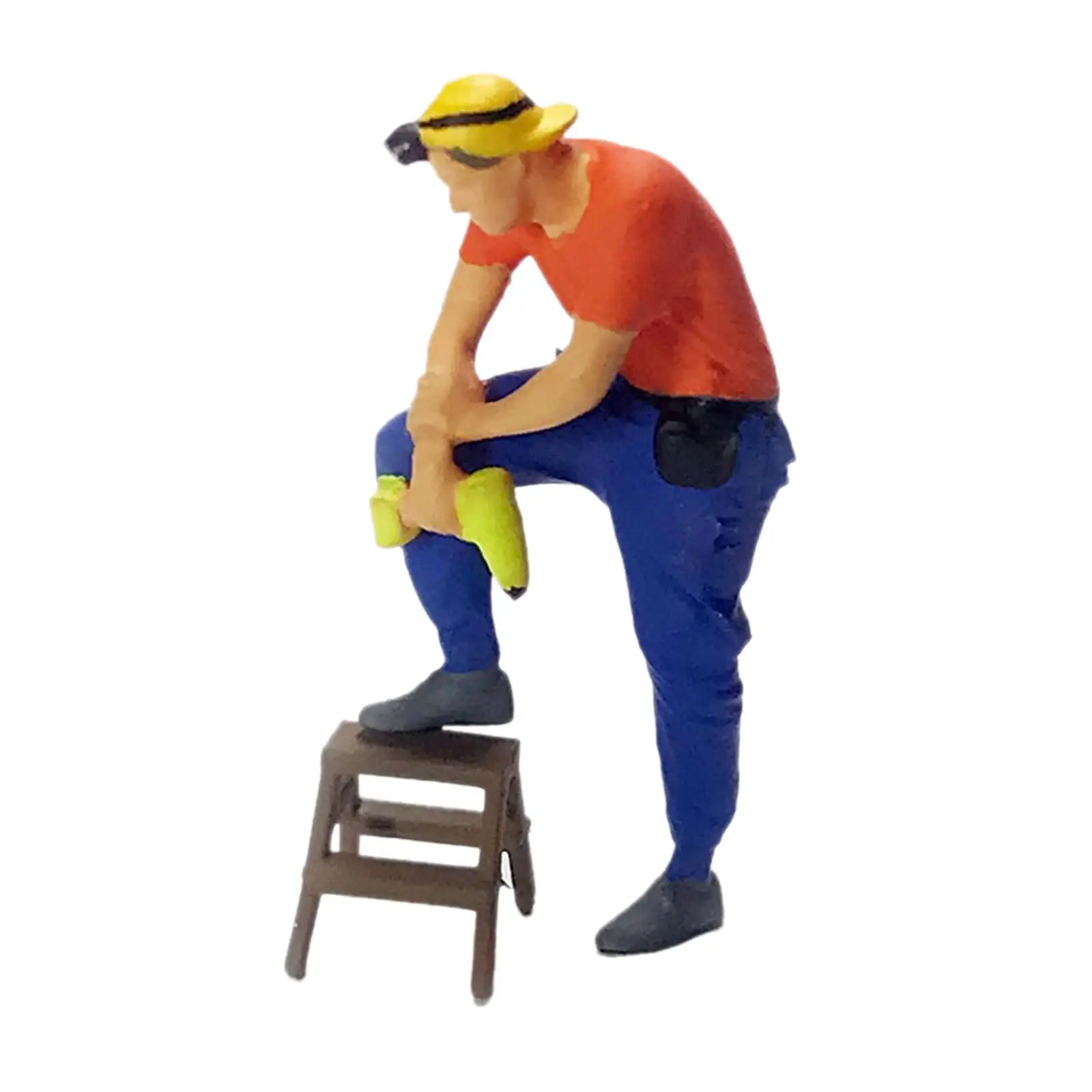 Hand Painted 1/87 People Figure Collectibles Scenery Model Train Scenes Repairman Character