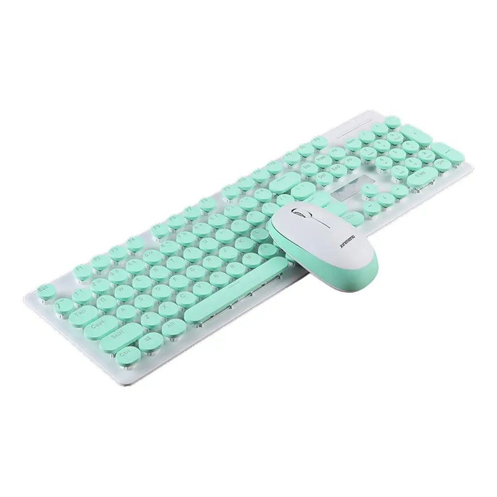 104 keys N520 Wireless Mechanical Keyboard and Mouse Set Round Key Full-Size