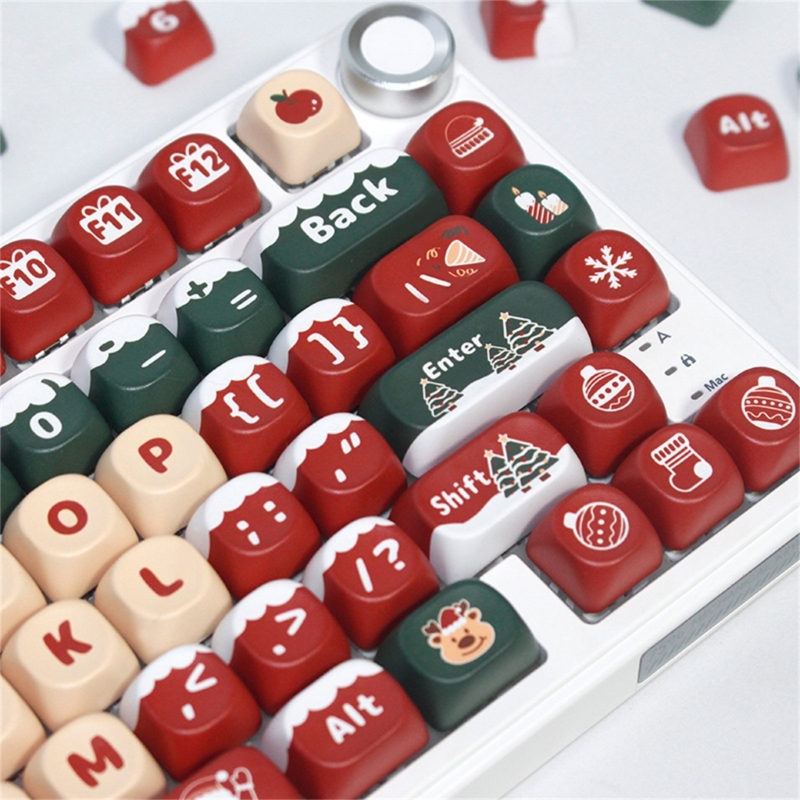 130key Weihnachten Themen Keycaps Moa Profil Pbt Keycap für 61 63 64 68 82 84 87 96 mechanische Tastatur – Detail 5