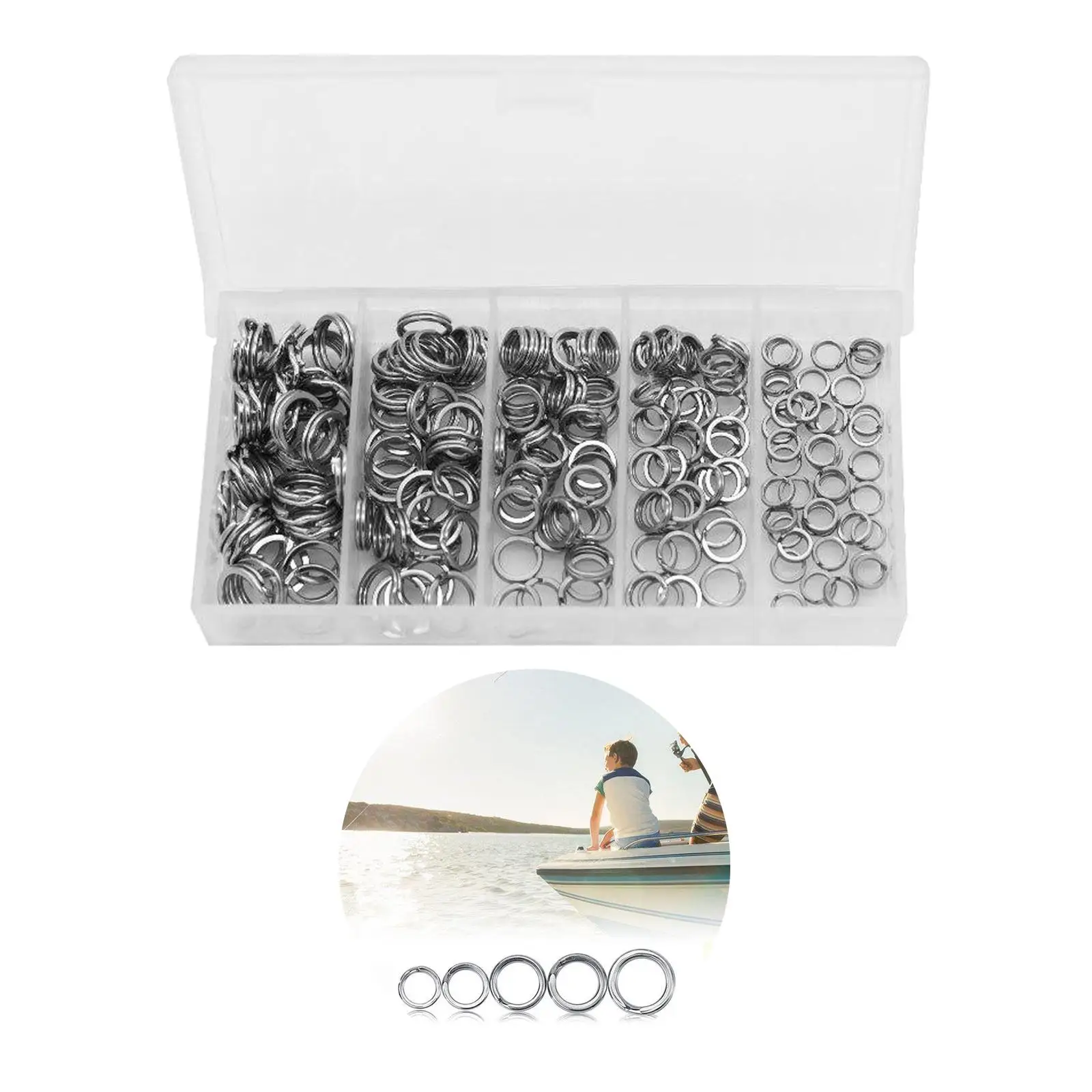 Pack of 200 Fishing Split Rings Stainless Steel   Set, Easy to
