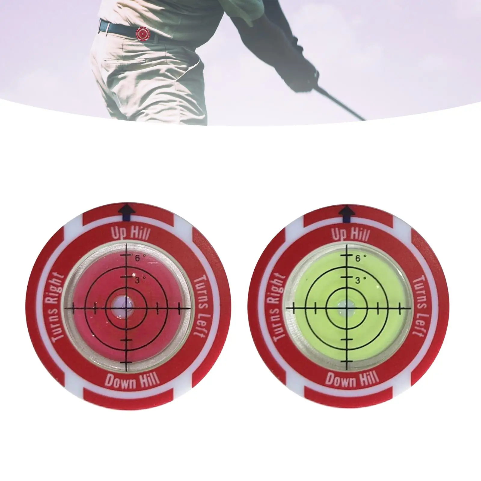 Golf Cap Clip Ball Marker Golf Accessory Portable Golf Putting Green Reading Aid