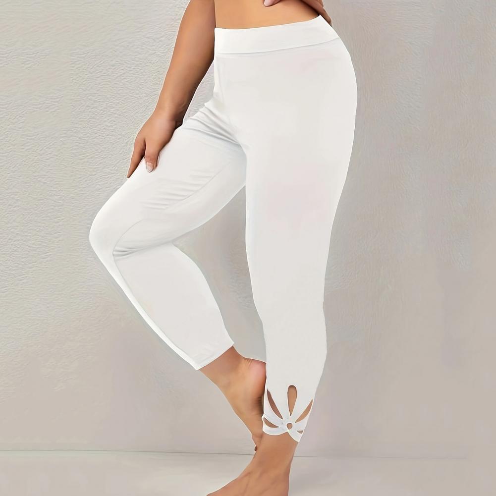 L-4XL Women High Waist Cropped Trousers Pants Elastic Bandage Leggings Super Elastic Yoga Pant