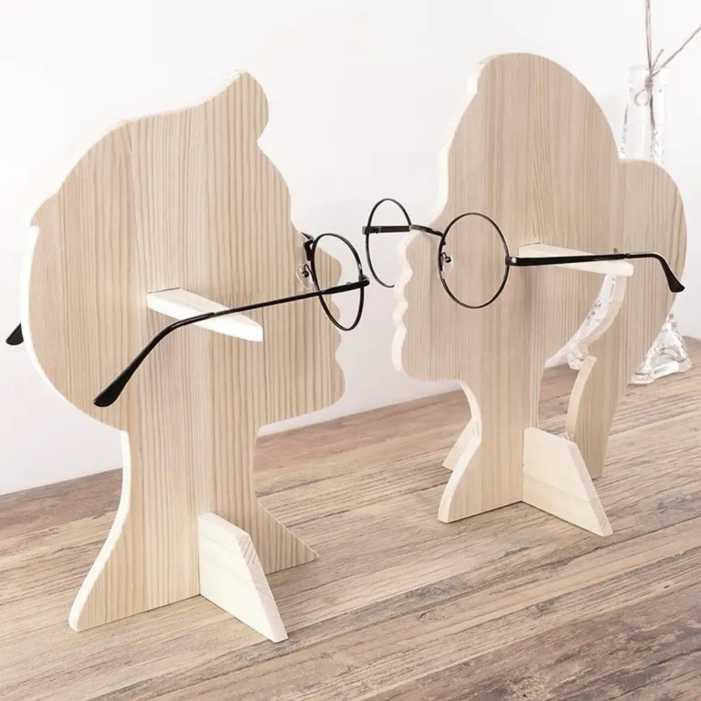 Office Home Decor Wood Sunglasses Eyeglass Ra Display Stand Desk Holder