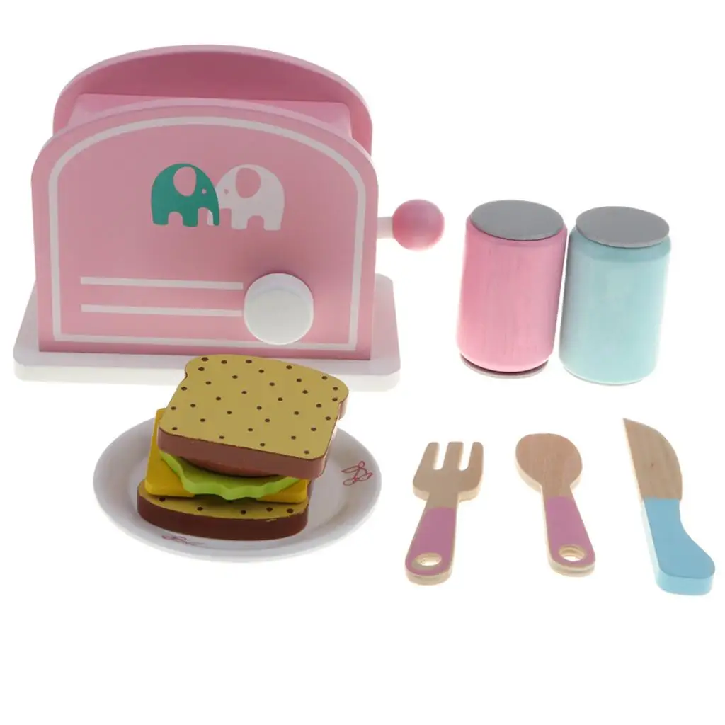 Bread Wooden Play Kitchen Set with Accessories 