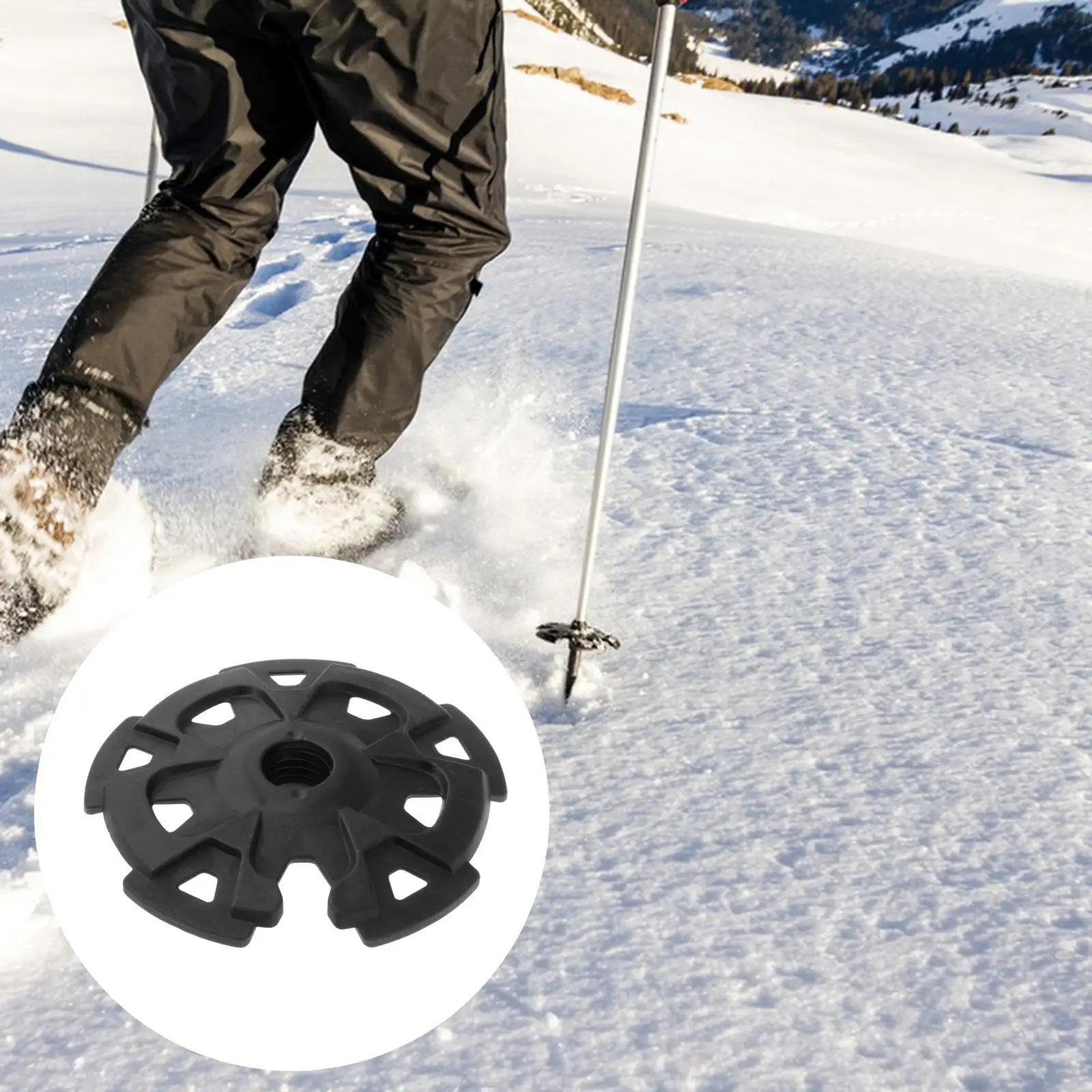 Walking Pole Snowflake Basket Removable Mud Ski Basket Replacement Accessory for Hiking Poles, 15mm Hole Diameter