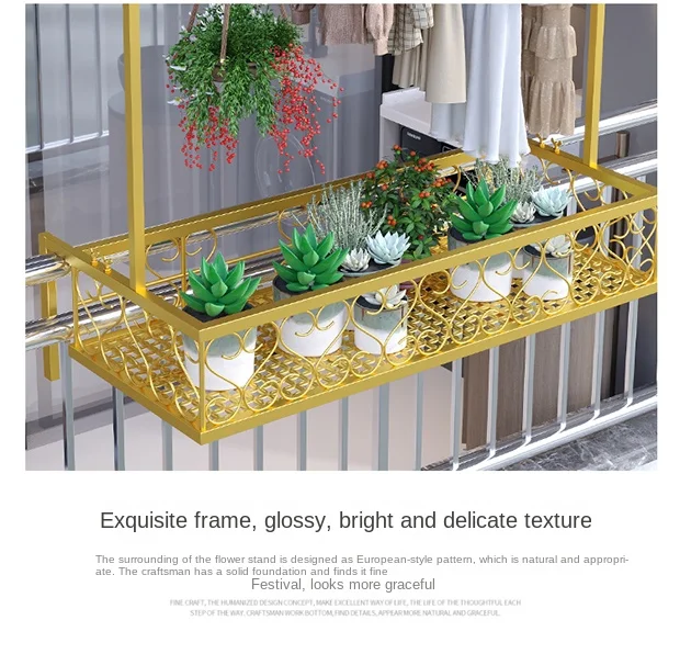 Gold Clothes Drying Rack ，Railing Drying Rack ，Balcony Flower