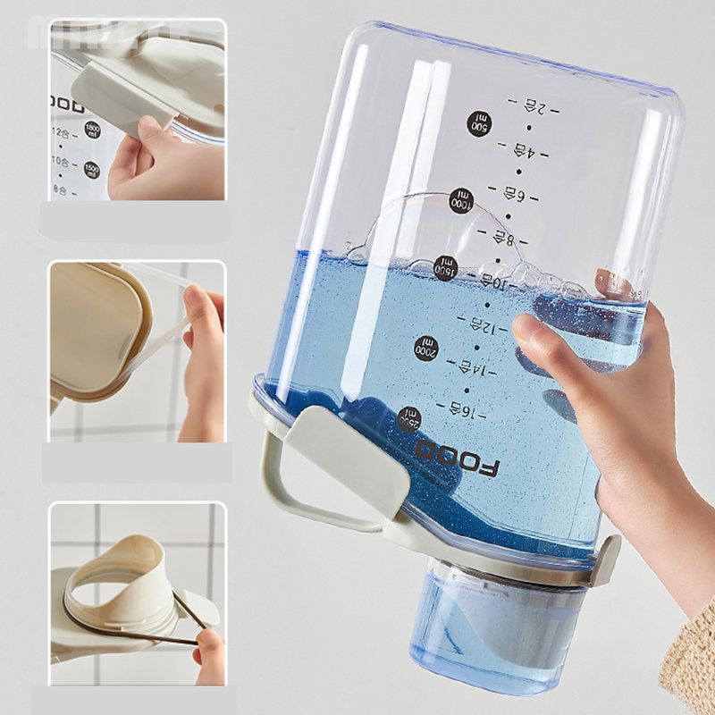 Description Picture 4 of item2000/2800ml Washing Powder Special Sealed Jar Laundry Detergent Moistureproof Storage Bottle Container Food Grain Clear Box