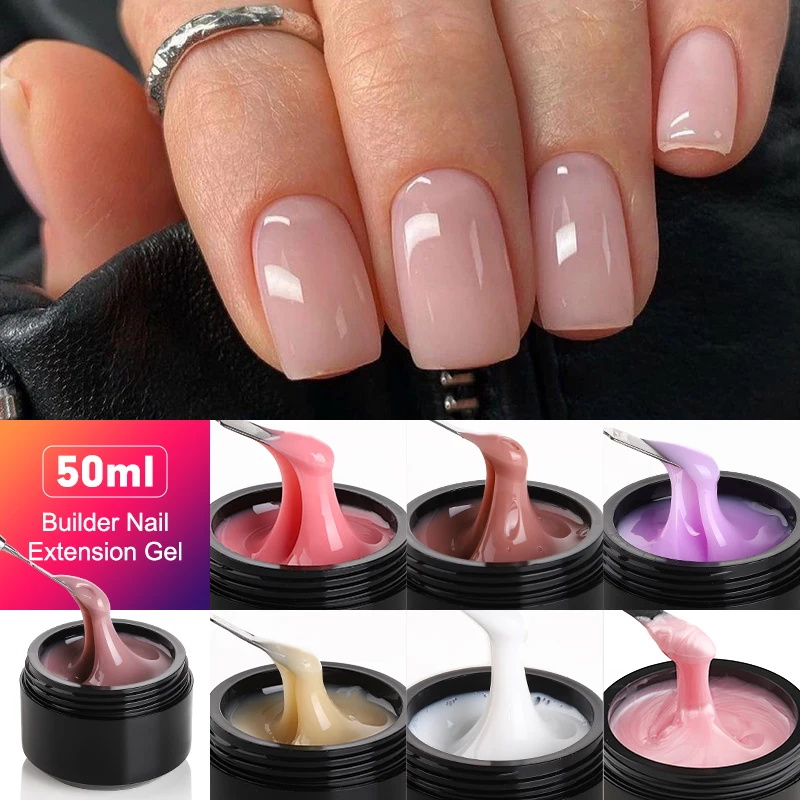 Best of Mshare Uv Nail Extension Gel Builder Clear Building Construction Hard Gel Manicure For Nails Finger Nude French Nail Art 50ML Reviews & Tips