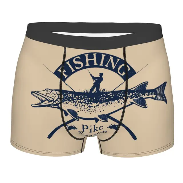 Sexy Pike Hunter Fish Boxers Shorts Panties Men's Underpants