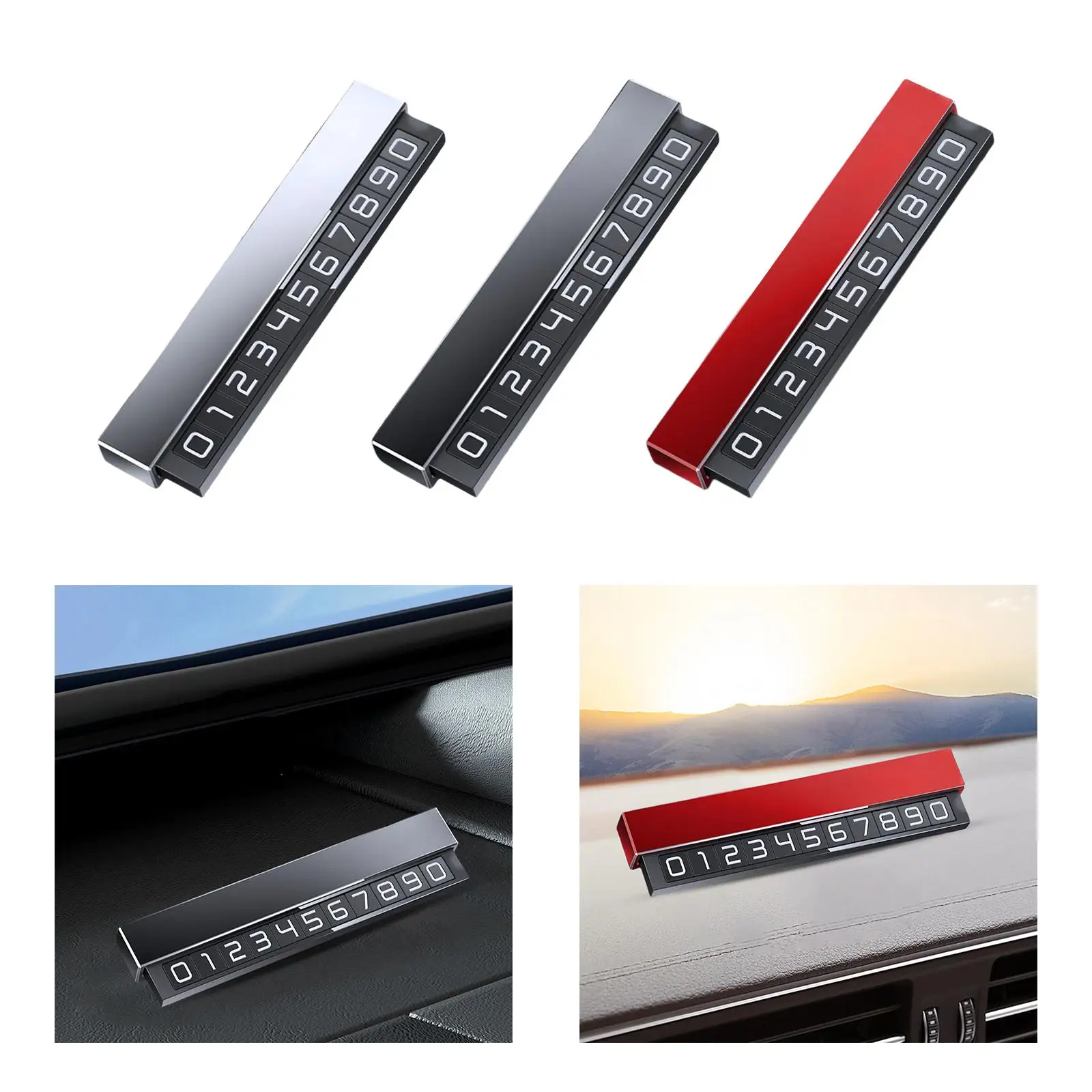 Car Temporary Parking Sign Aluminum Alloy Notification Phone Number Card for Parking