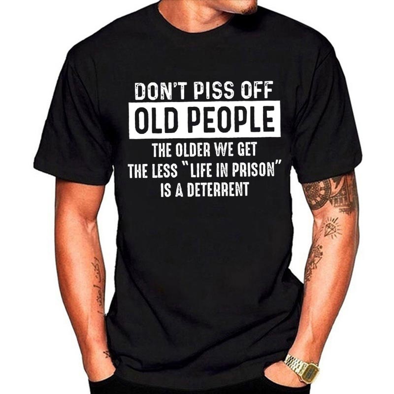Verpiss alte Leute nicht lustige Männer Frauen Sommer T-Shirt lose kurz ärmel ige lässige Basic-Shirt o Hals T-Shirt für Männer Overs ize – Detail 2