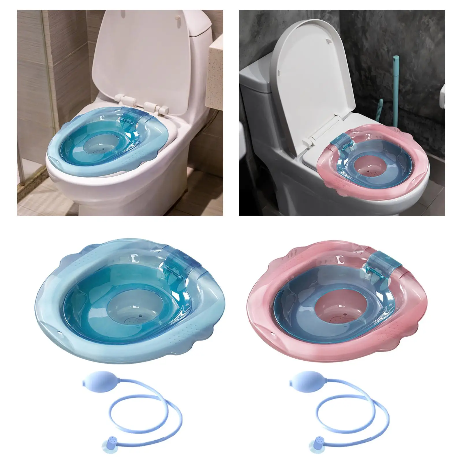 Toilet Seat Sitz Bath Women Bidet Hip Bath Set Wide Seating Area Accessory Avoid Squats for Standard Toilets and Commode Chair