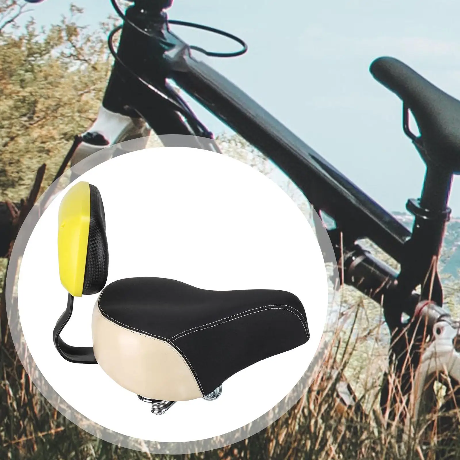 Bicycle Seat Saddle with Backrest Pad Case Padding for Cycling Bike Women