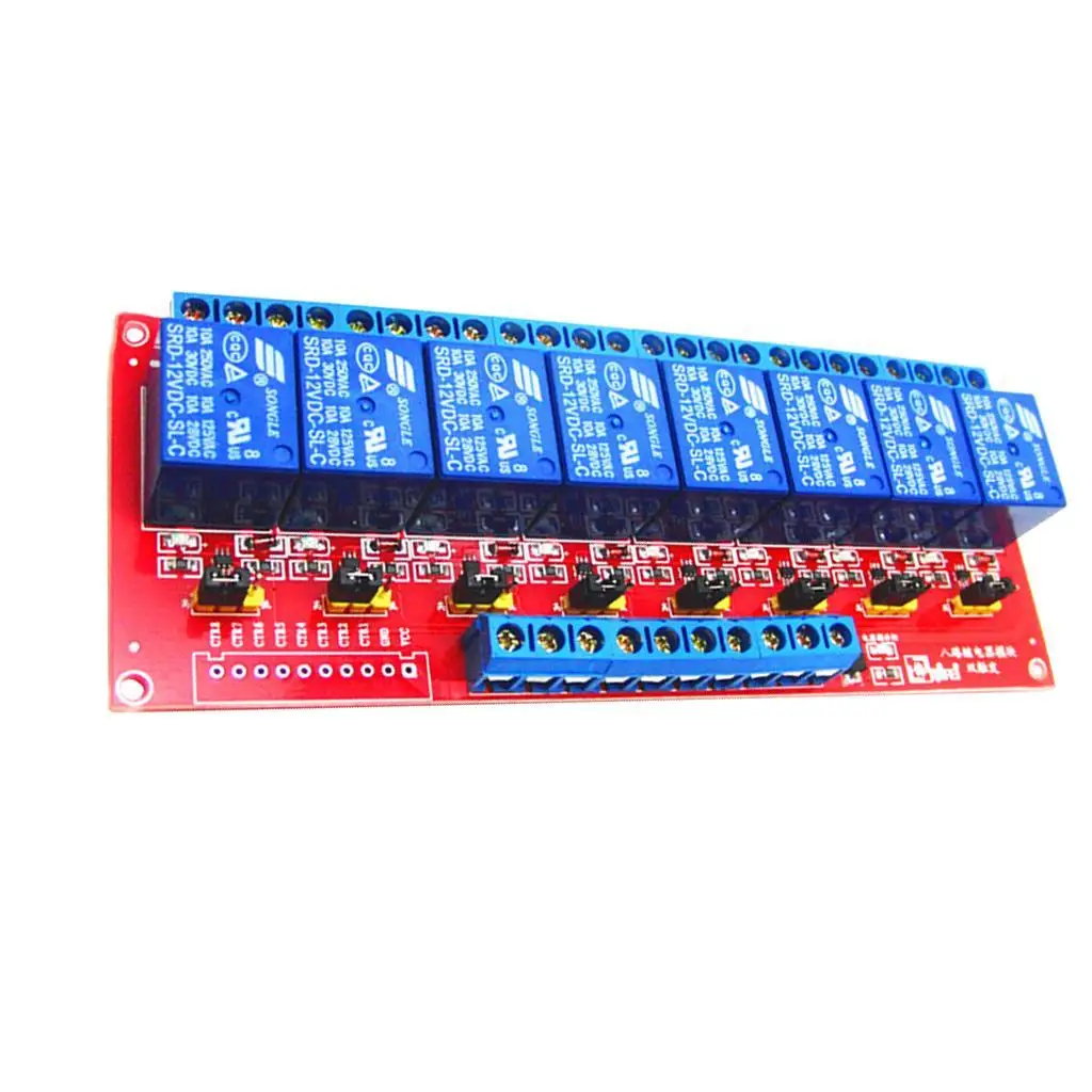 Eletronic Accessories 3V 8-Channel Relay Module Board H/L Level  Red