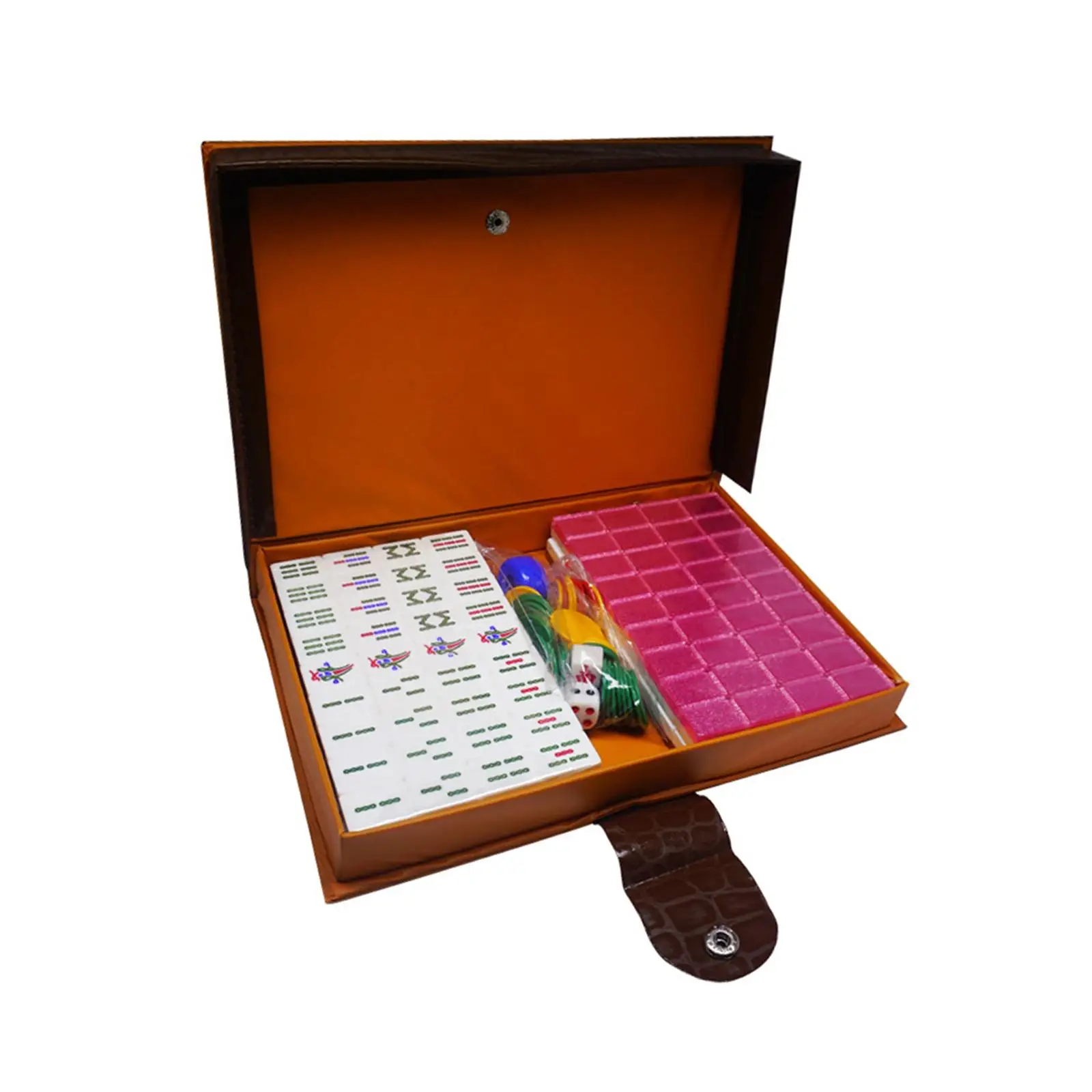 Travel Chinese Mahjong, with Storage Bag 144 Tiles Acrylic 3-4 People Easy to Read for Fun Party Gatherings