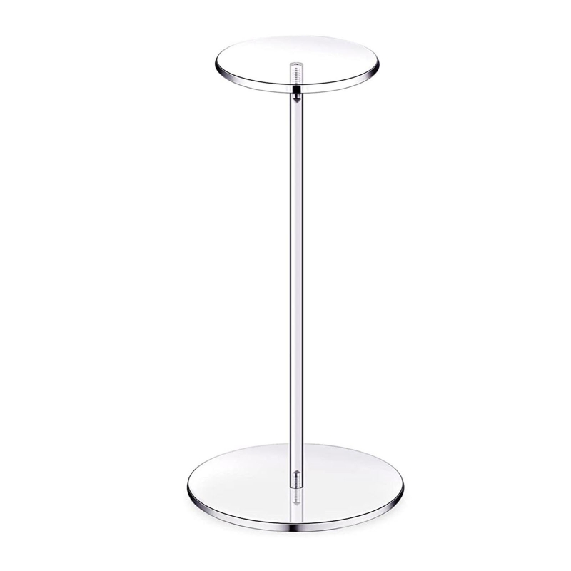 R2LE Clear Acrylic Hat Stand Wig Display Holder Acrylic Display Riser Round Jewelry Watch Display Pedestal Riser Stands Home