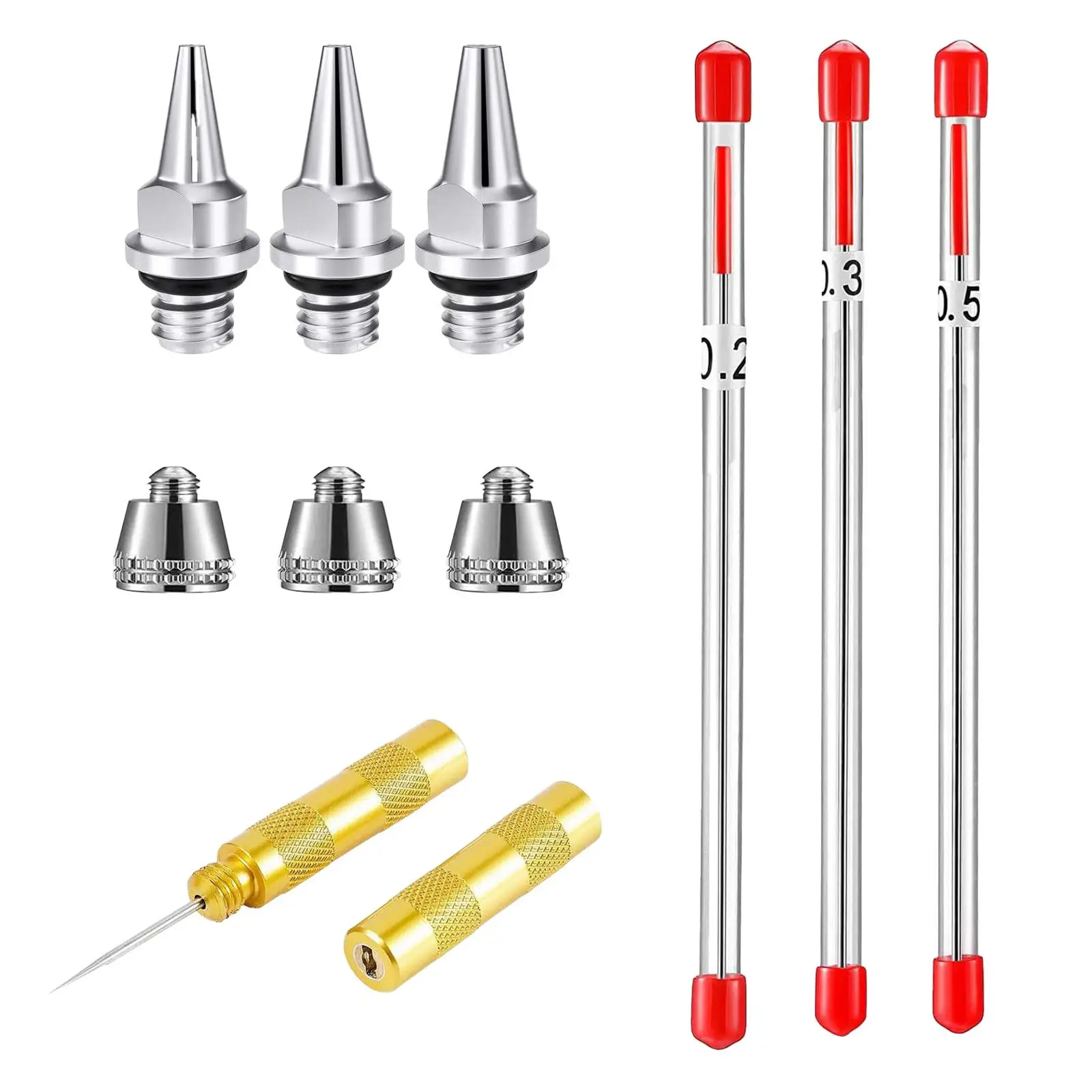 Airbrush Repair Tool Painting Supplies Metal Spray Needle for Remove Nozzle Paint Dirty Auto Parts Cleaning Cleaning Thin Tubes