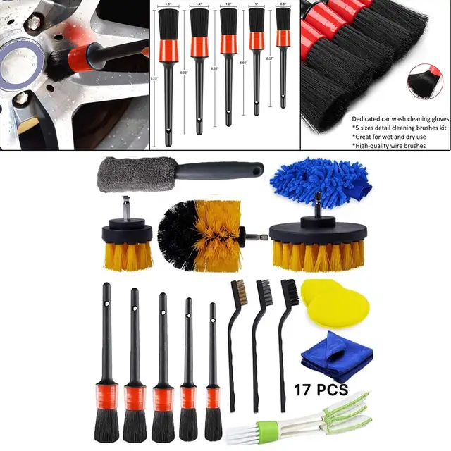 22PCS Kit de Cepillo Limpieza Coche, Detailing-Brush-Coche Cepillo-Limpiar- Coche Cepillo-Llantas-Coche Kit Taladro Cepillo-Lavar-Coche Car-Cleaning-Kit  Limpieza Coche Interior y Exterior : : Coche y moto