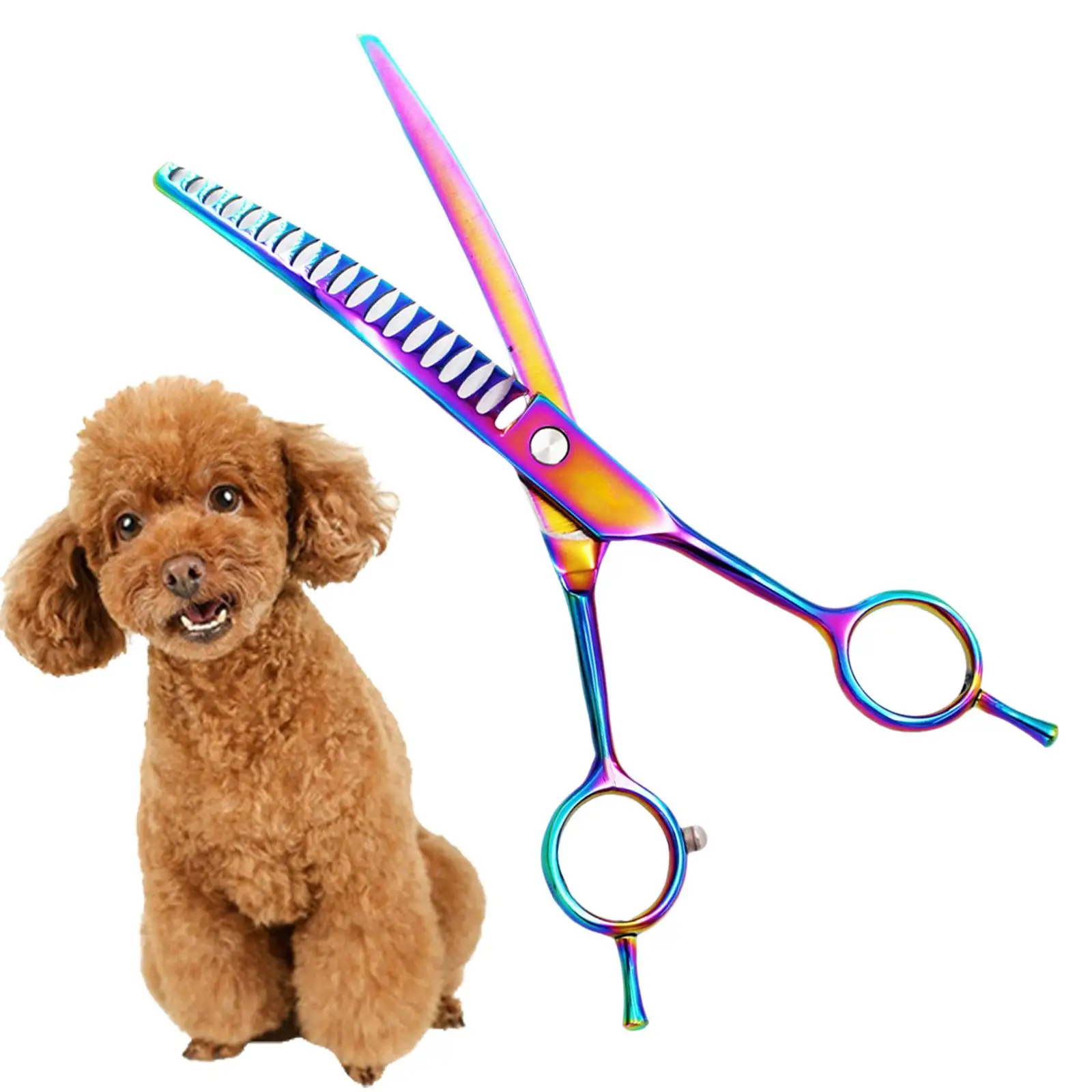 Curved Chunker Shears Hair Trimming Colorful Dog Thinning/Blending Scissors Dog Scissors for Grooming for Cat Home Use Salon