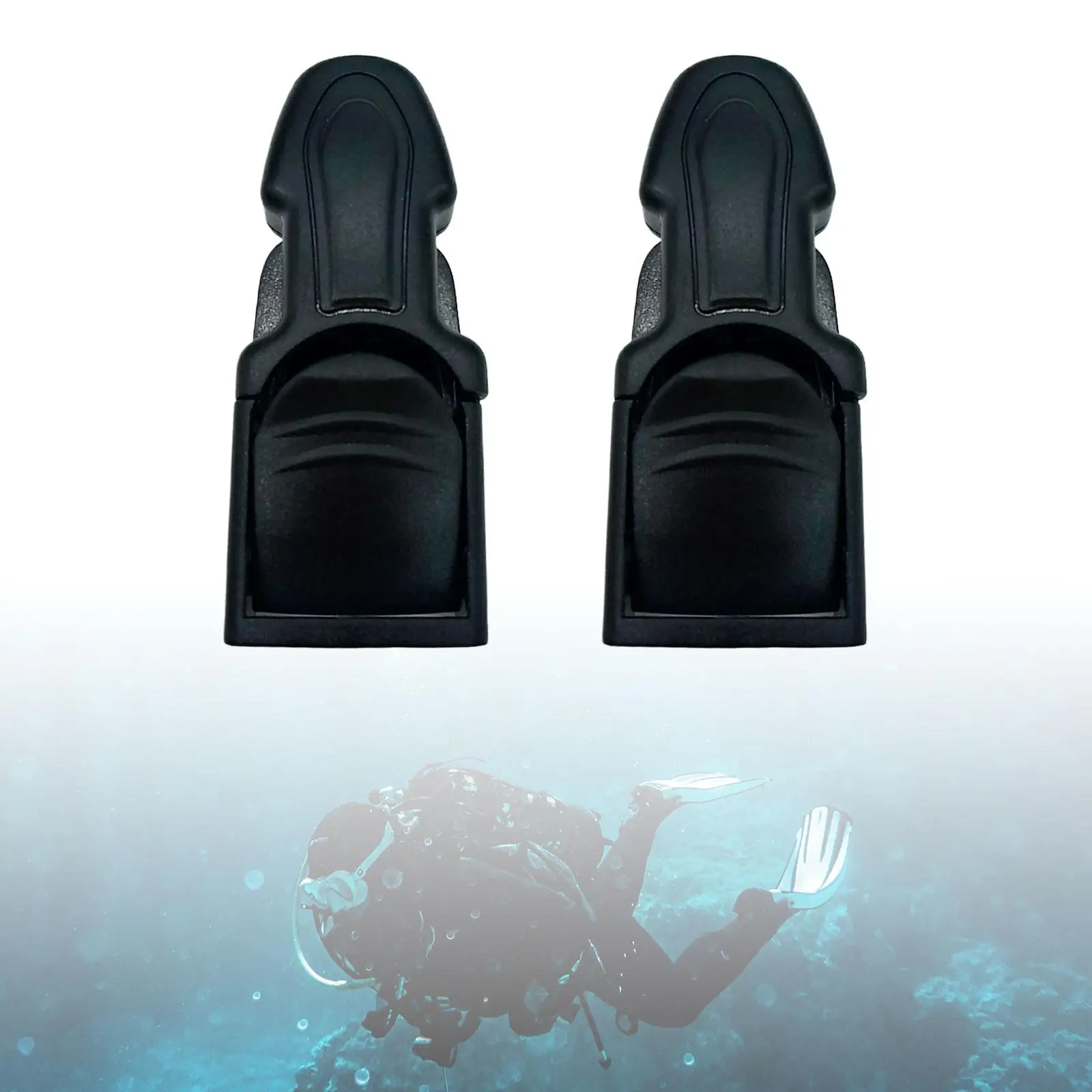 2Pcs Diving Fin Strap Buckles Adjustable Dive Fin Flippers Strap Quick Release Buckle for Scuba Diving Freediving Snorkeling