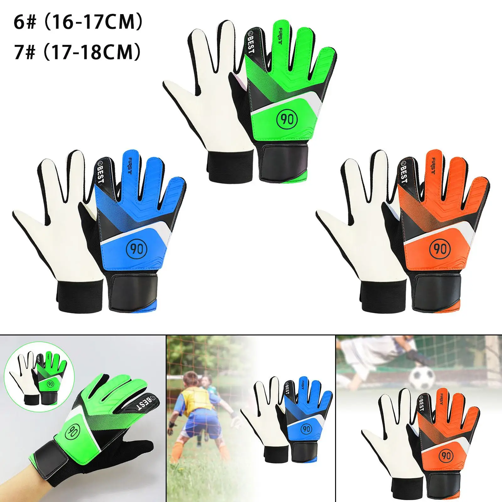 Soccer Goalkeeper Gloves Soccer Gloves High Performance Breathable Nonslip Latex Foam Padding Soccer Goalie Gloves for Kids