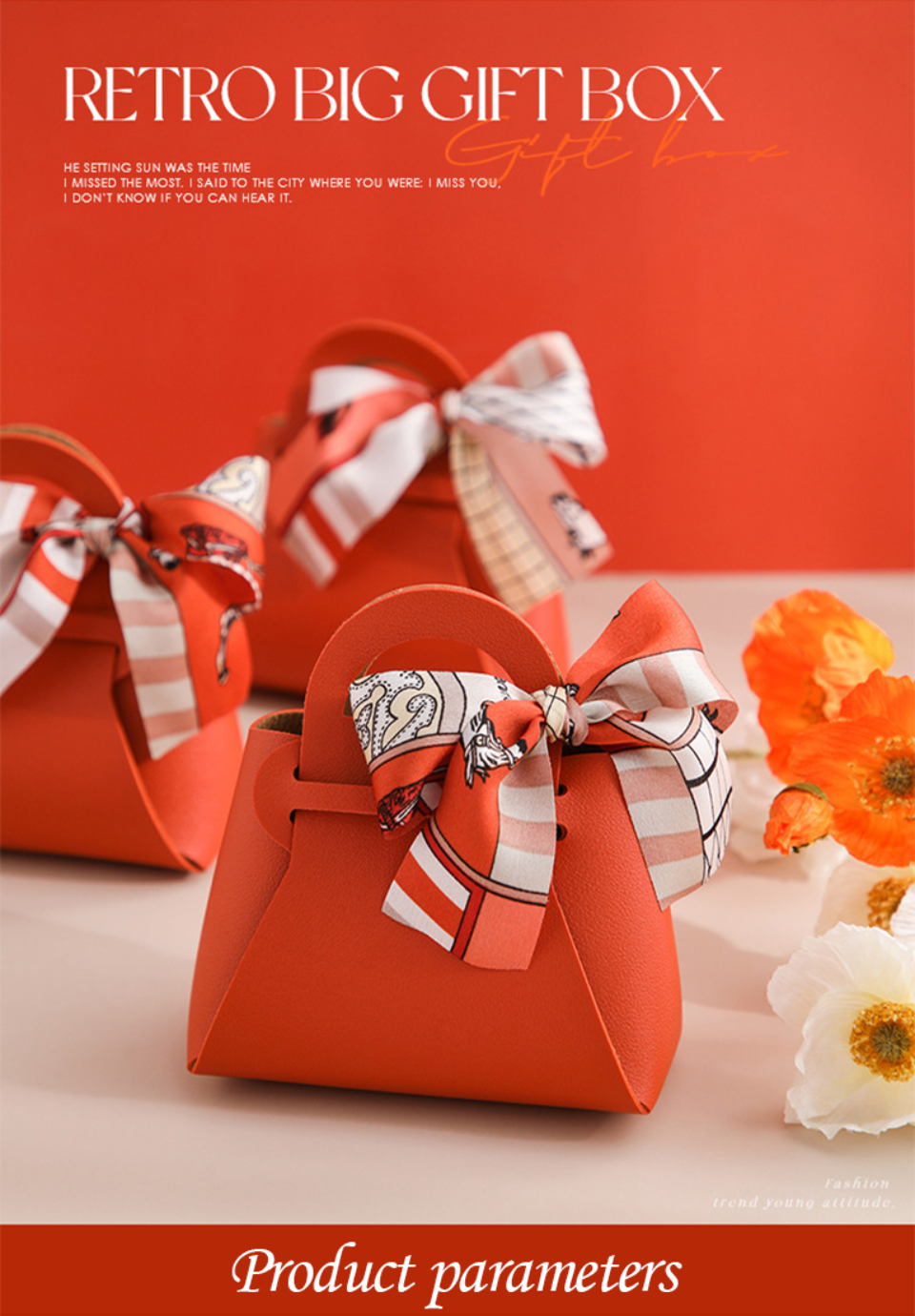 3PCS Leather Favour Bags with Scarf – Wedding Party Decoration, Baby Shower, Ramadan, E... - SKU LFB02117 - UGI Packaging