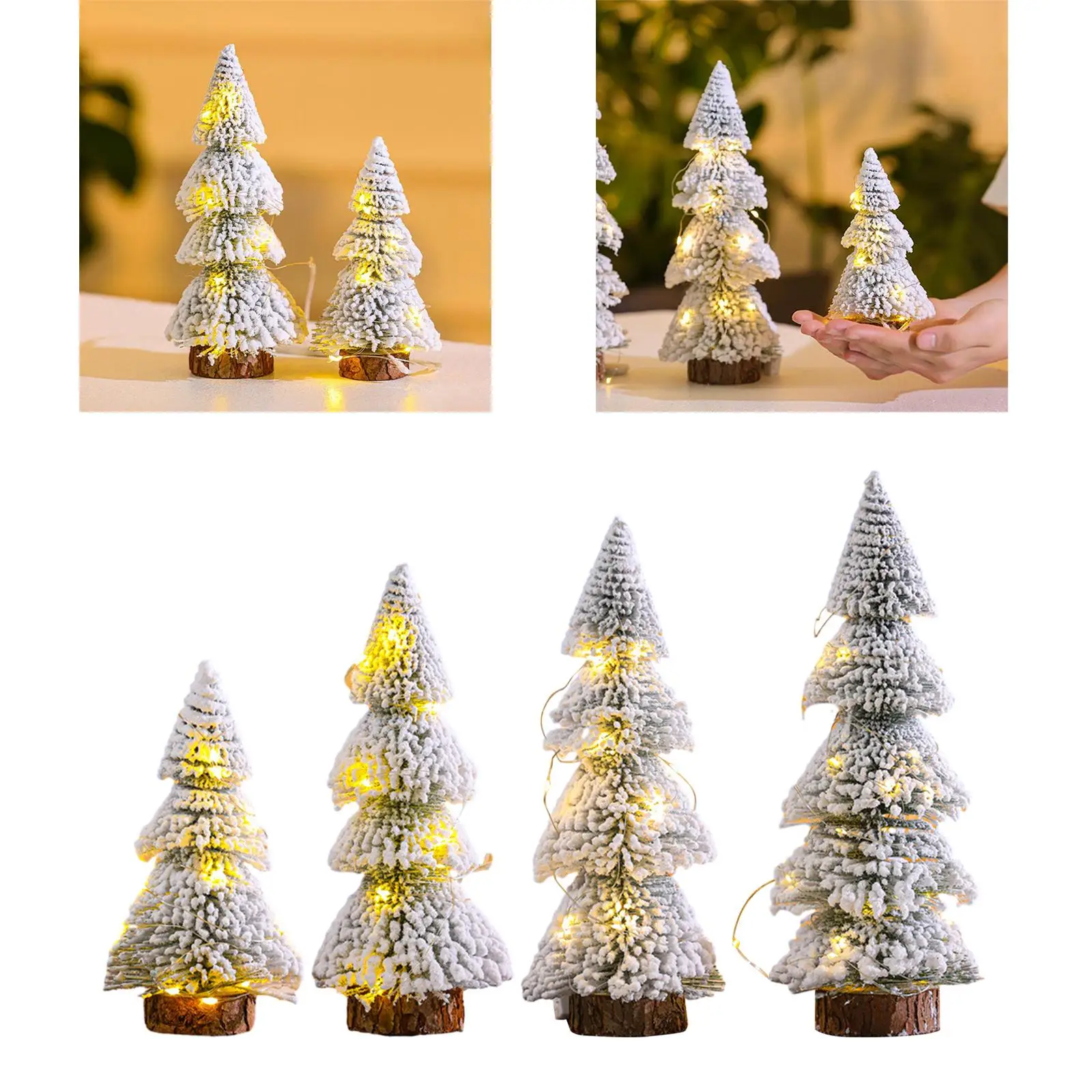 Mini Xmas Tree Rustic Party Supplies Romantic Winter Decorative Tabletop Christmas Tree for Desk Shelf Christmas Table Home 