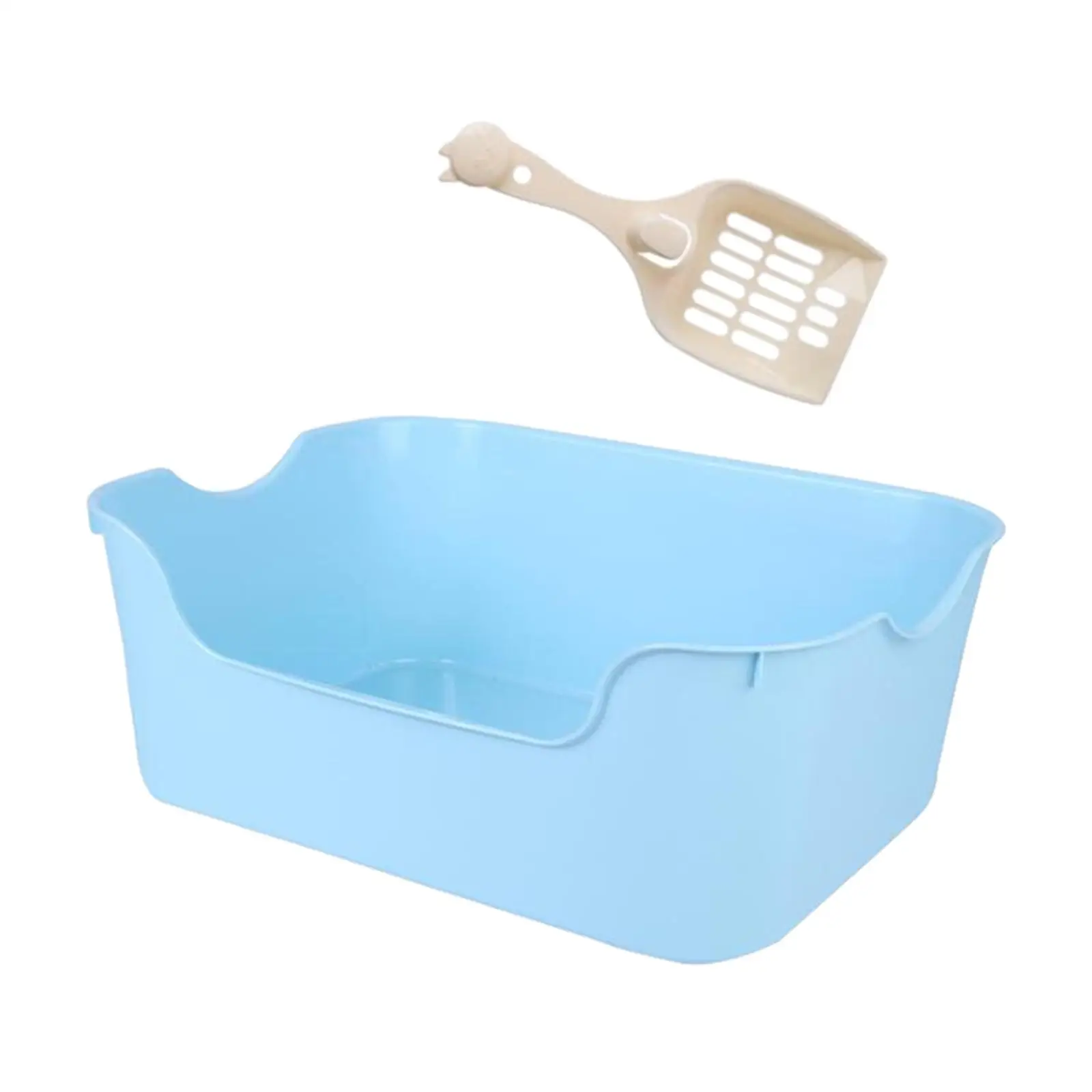 Open Top Pet Litter Tray Anti Splashing Large Bedpan Cat Litter Container Cat