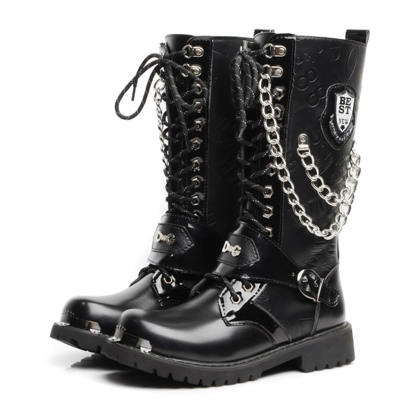 mens punk combat boots