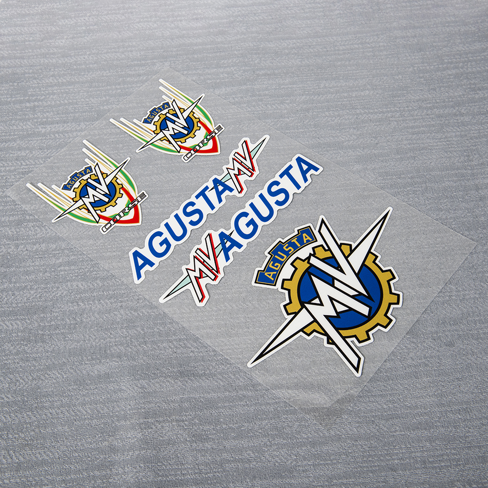 Reflektierende Motorradaufkleber Fahrradhelm Aufkleber Grafiken für MV Agusta MVAgusta Vintage Racing Logo LAMINATED – Detail 3