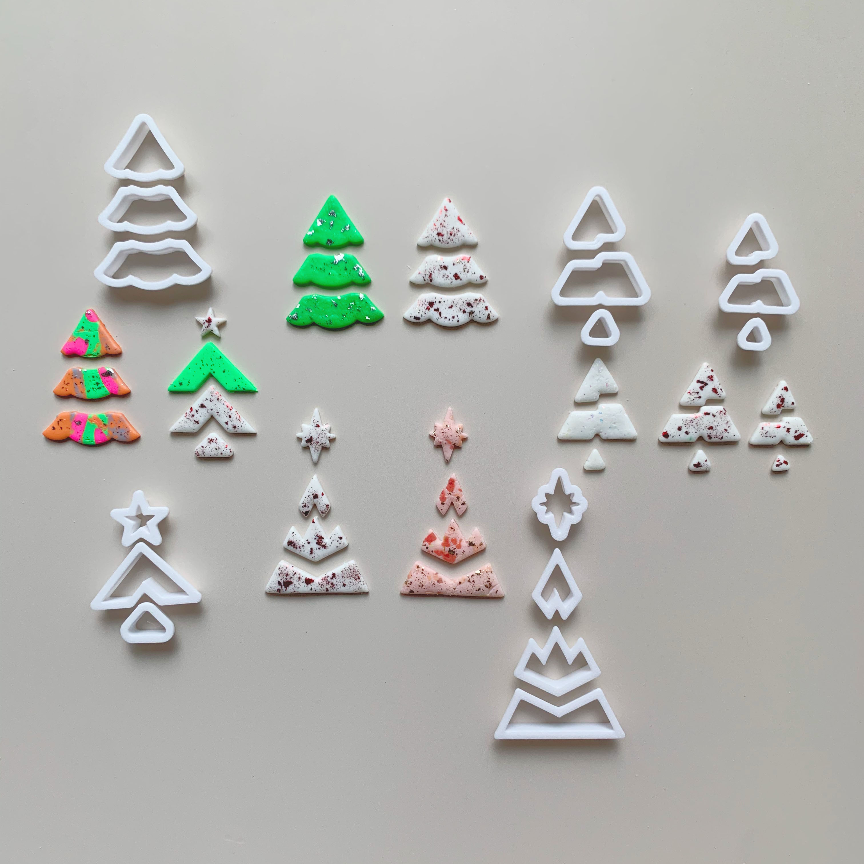 Description Picture 2 of itemCreative Design Christmas Tree Shape Earrings Molds Polymer Clay Cutters Cutting Molds For DIY Earrings Jewelry Making