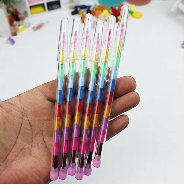 10x Stackable Buildable Crayons Mini Rainbow Stacking Crayon Pen Colorful  Stacker Crayon Stacking Crayons for Children Boys Gift - AliExpress