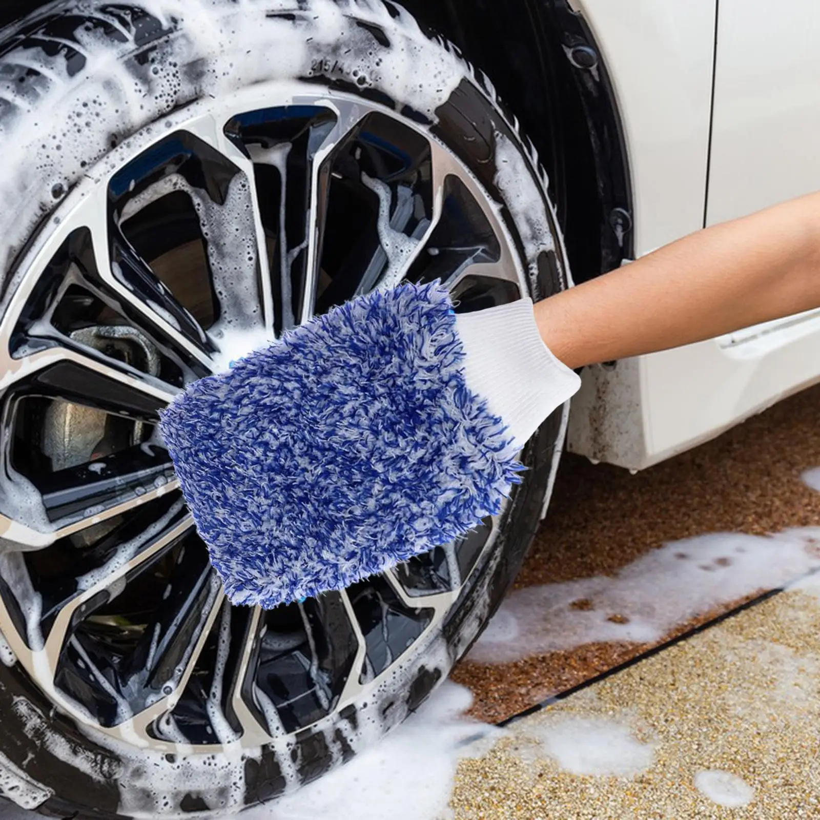 Car Wash Mitt Holds Tons of Sudsy Water Effective Washing Microfiber Lint Free Absorbent Washing Glove for Motorcycles Cars