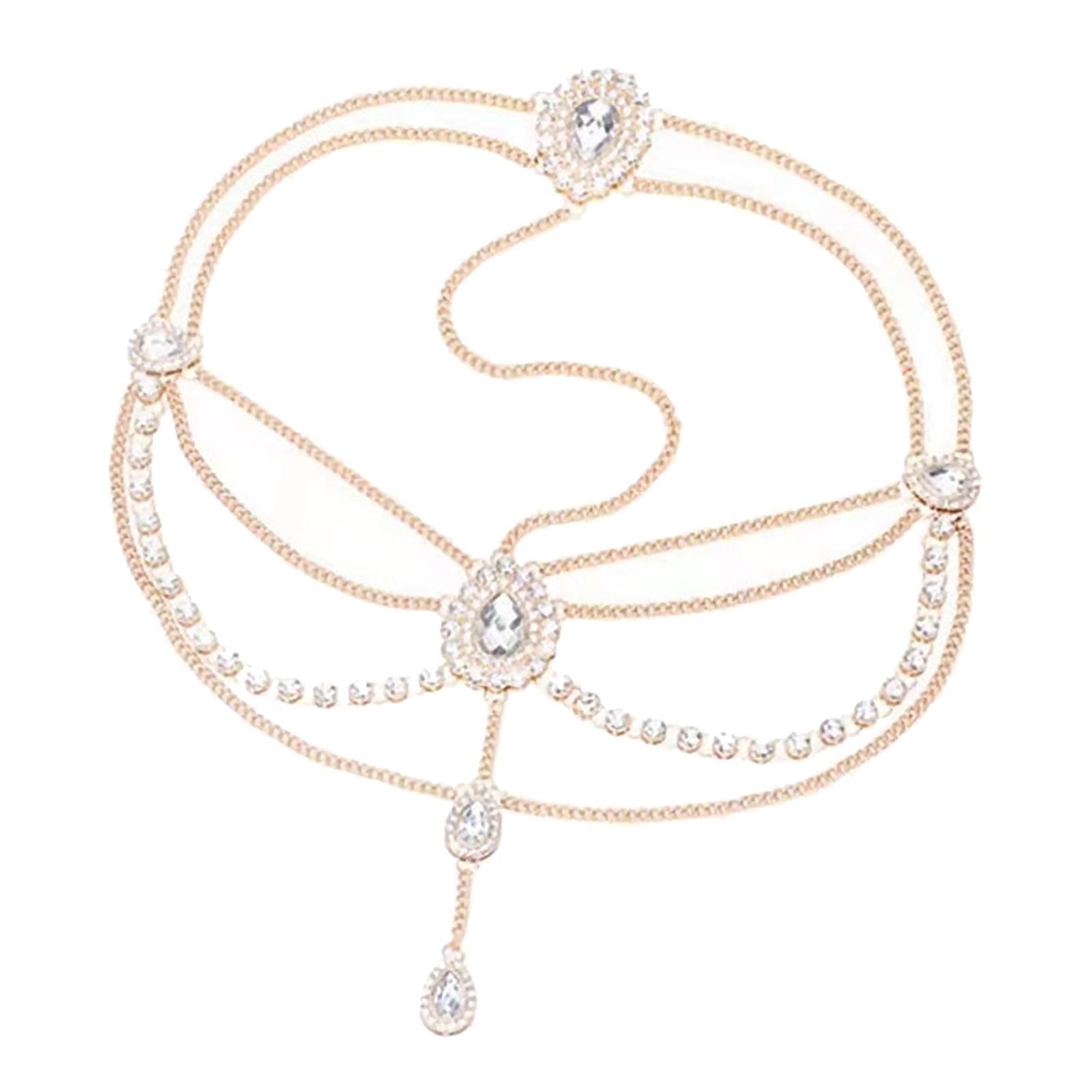 Head Chain Bohemian Indian Hair Accessories with Drop Pendant Jewelry Hair Band Headband for Wedding Prom Bridal Hairstyle Women