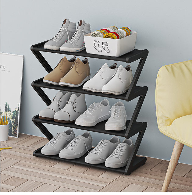 Simple 5-layer Assembled Shoe Rack Z-shaped Fabric Dust-proof Assembled  Shoe Rack Household Storage Shoe Rack - AliExpress