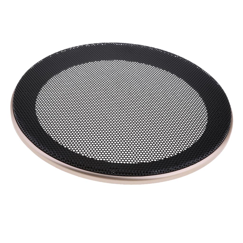 6.5Inch Speaker Grills Cover Case with 4 pcs Screws for Speaker Mounting Home Audio DIY -188mm Outer Diameter Champagne