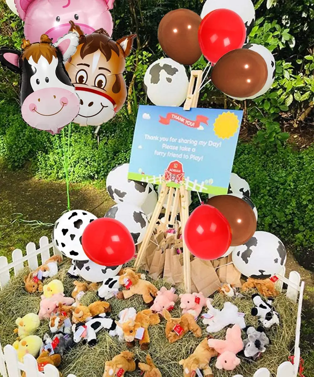 Cheereveal Farm Animal Theme Party Supplies Red One Pink Pig Cows Foil  Balloons For 1st Birthday Party Baby Shower Decoration - Ballons &  Accessories - AliExpress