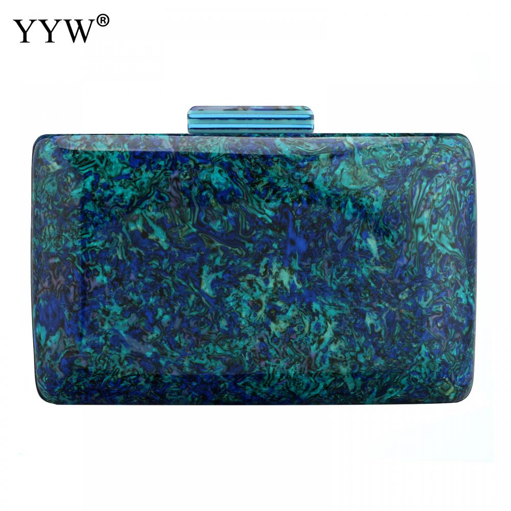 YYW Akryl Kvinnor Vintage Färgglad Marmor Prom Evening Clutch Bag Party Handväska Kvinna Casual Box Clutches Handväska_voghion.com