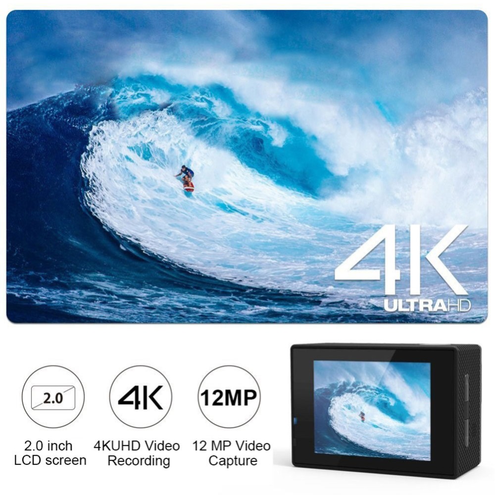 Caméra sport ultra hd 4k étanche avec wifi et télécommande_voghion.com