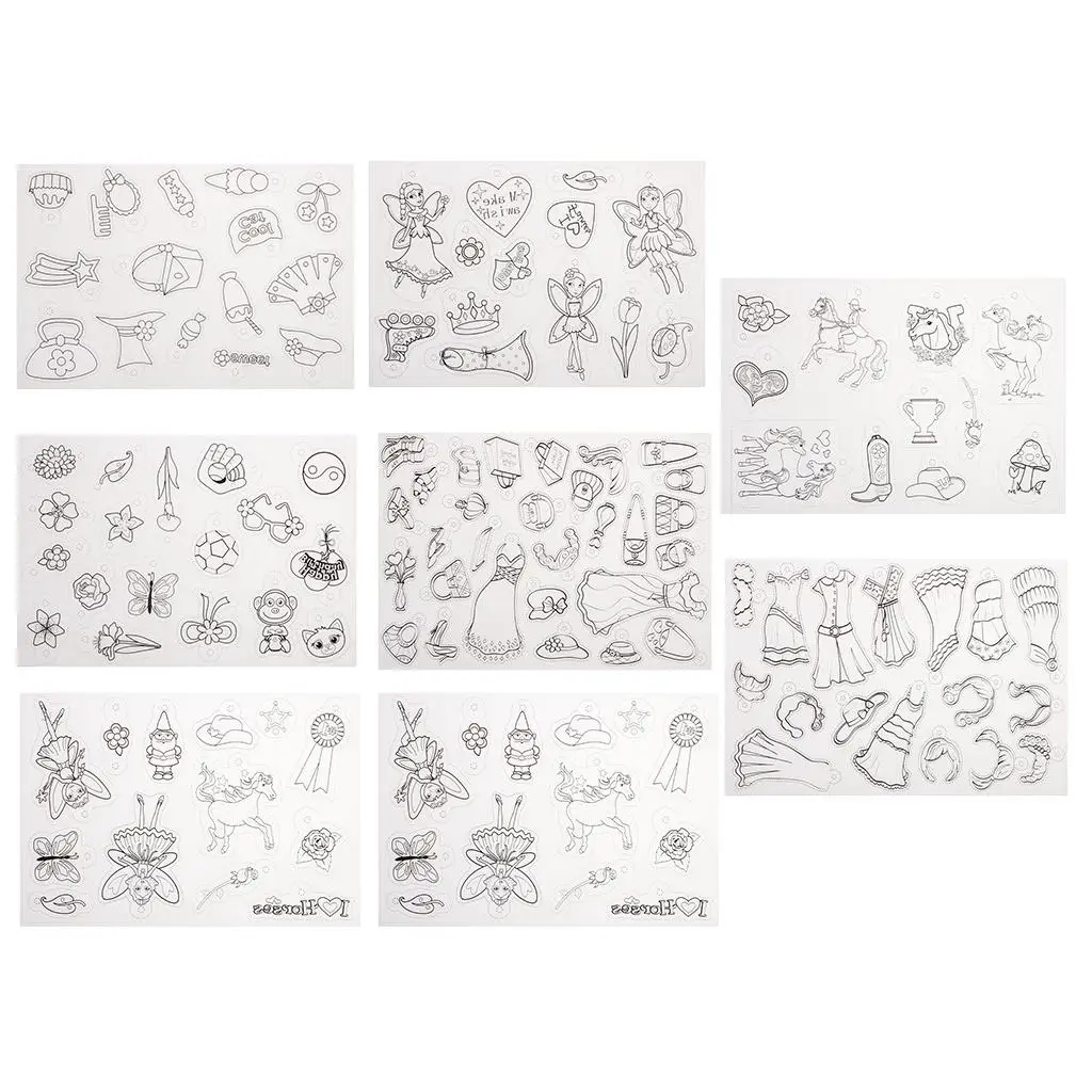8 Sheets Lots Designs  Heat Shrink Plastic Films Printable Shrink Paper Sheet