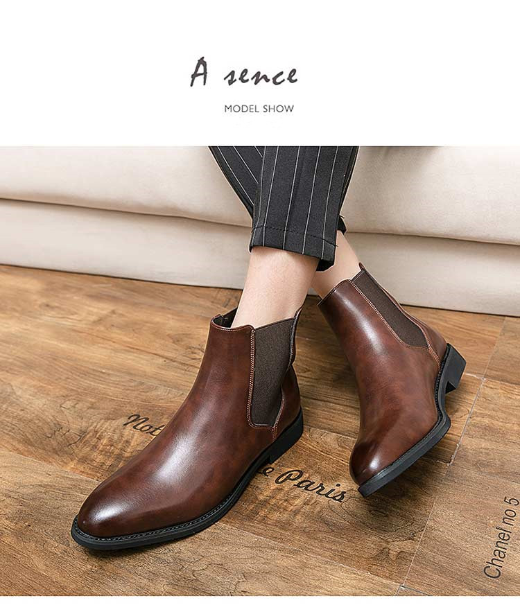 Title 5, Neue Chelsea Boots Herren Schuhe PU Braun Mode ...