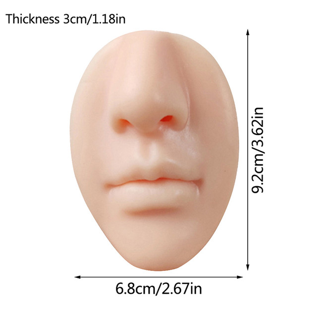 Silicone Nose Model, Soft Silicone Lip Piercing Model, Tattoo Practice  Skin, Realistic Fake Nose, Piercing Face Model for Jewelry Display & Makeup