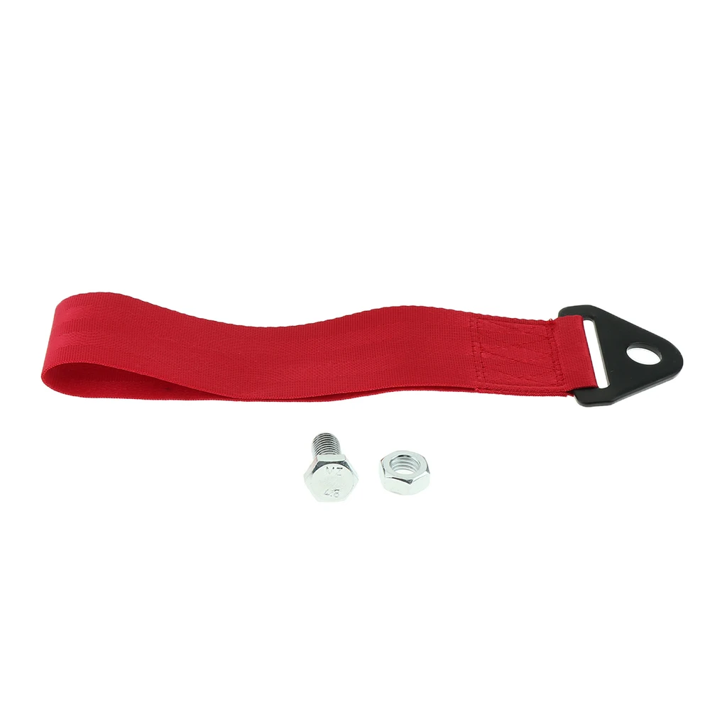Car 2 Ton Tow Hauling Towing Strap Rope Loop for Bolt Hook Heavy Duty Red