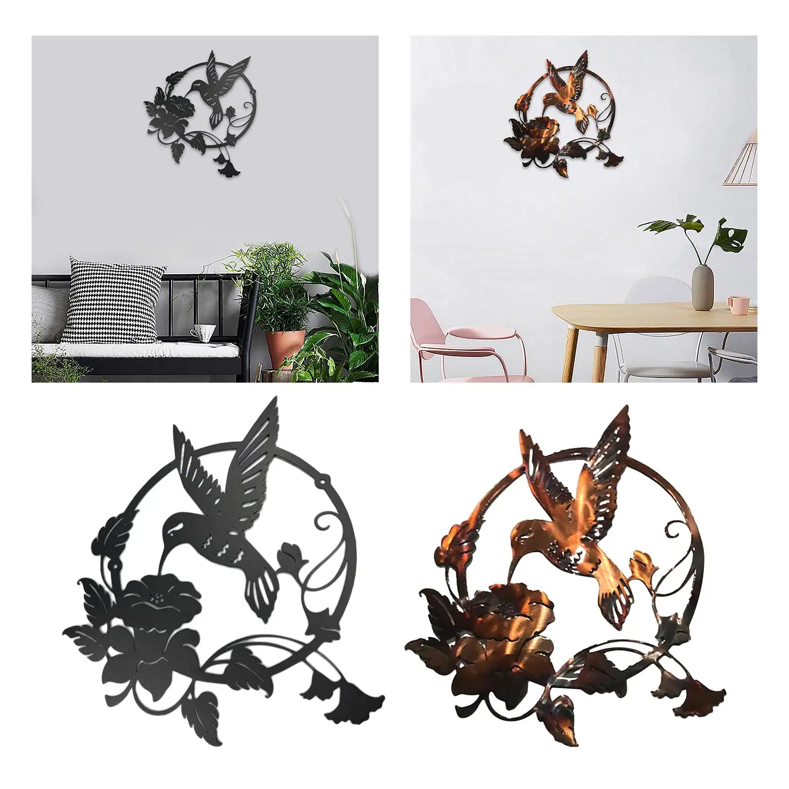 Bird Metal Wall Art Decor Silhouette Wall Sculptures Garden Statues Collectible Figurines for Backyard Outdoor Indoor Front Door