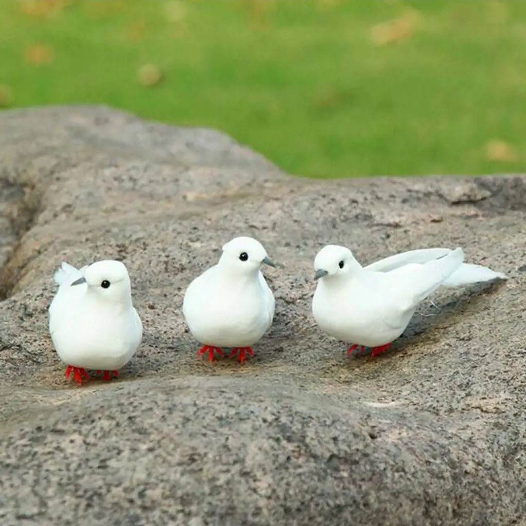 Artificial Flocking Pigeon Birds Statue - Funny Sculpture Ornaments indoor e outdoor Figurines