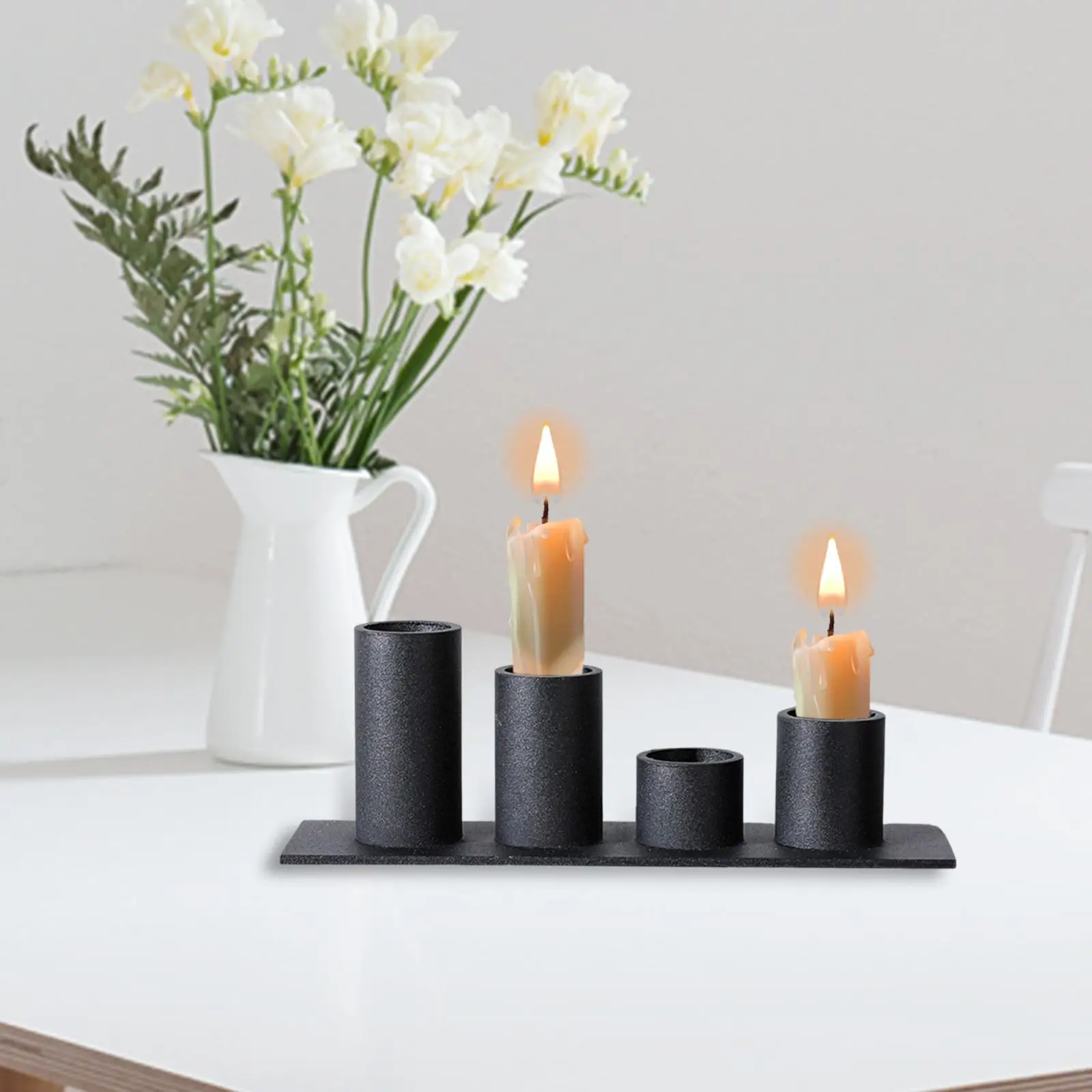 Pillar Candle Holder Iron Candlestick Accessory Candleholder Decorative Candle Stand for Party Desktop Wedding Home Anniversary