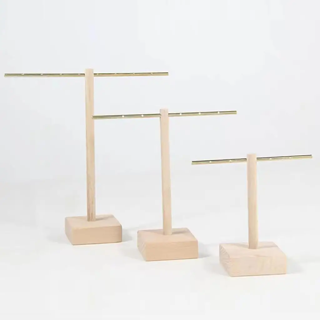 Exquisite Alloy T-Bar Jewelry Hanger Rack Display Stand Earrings Showcase Show Shelf, Three Size Available