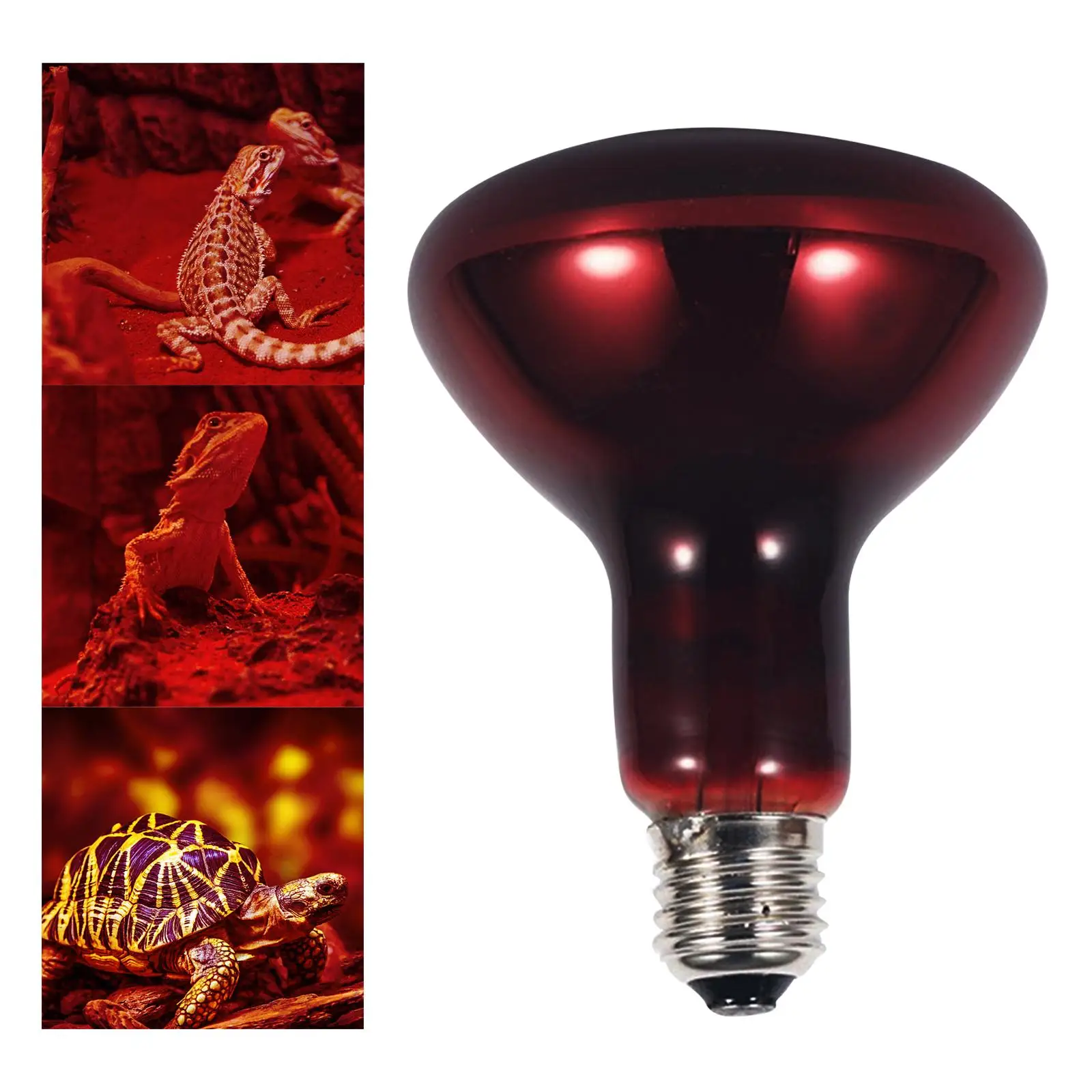 E27 Reptile Light Bulb Warmer Heat Lamp Pet Daylight Basking  Infrared for Bearded  Living Room Home Indoor